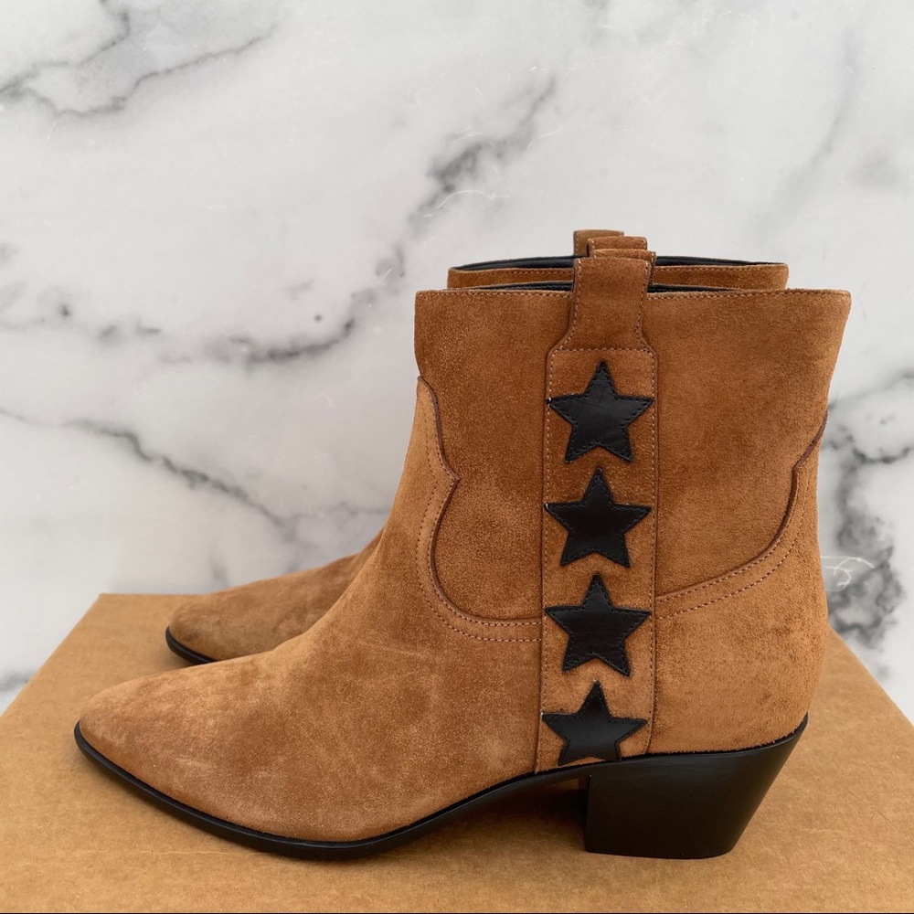 Saint Laurent Rock 40 Stars women’s tan suede ankle boot size IT 35 US 5 - Picture 6 of 16